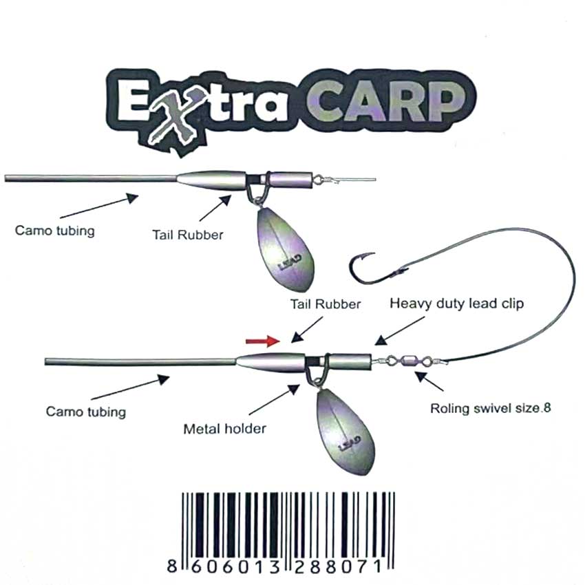 Segtukas ExtraCarp HEAVY LEAD CLIPS & CAMO TUBING